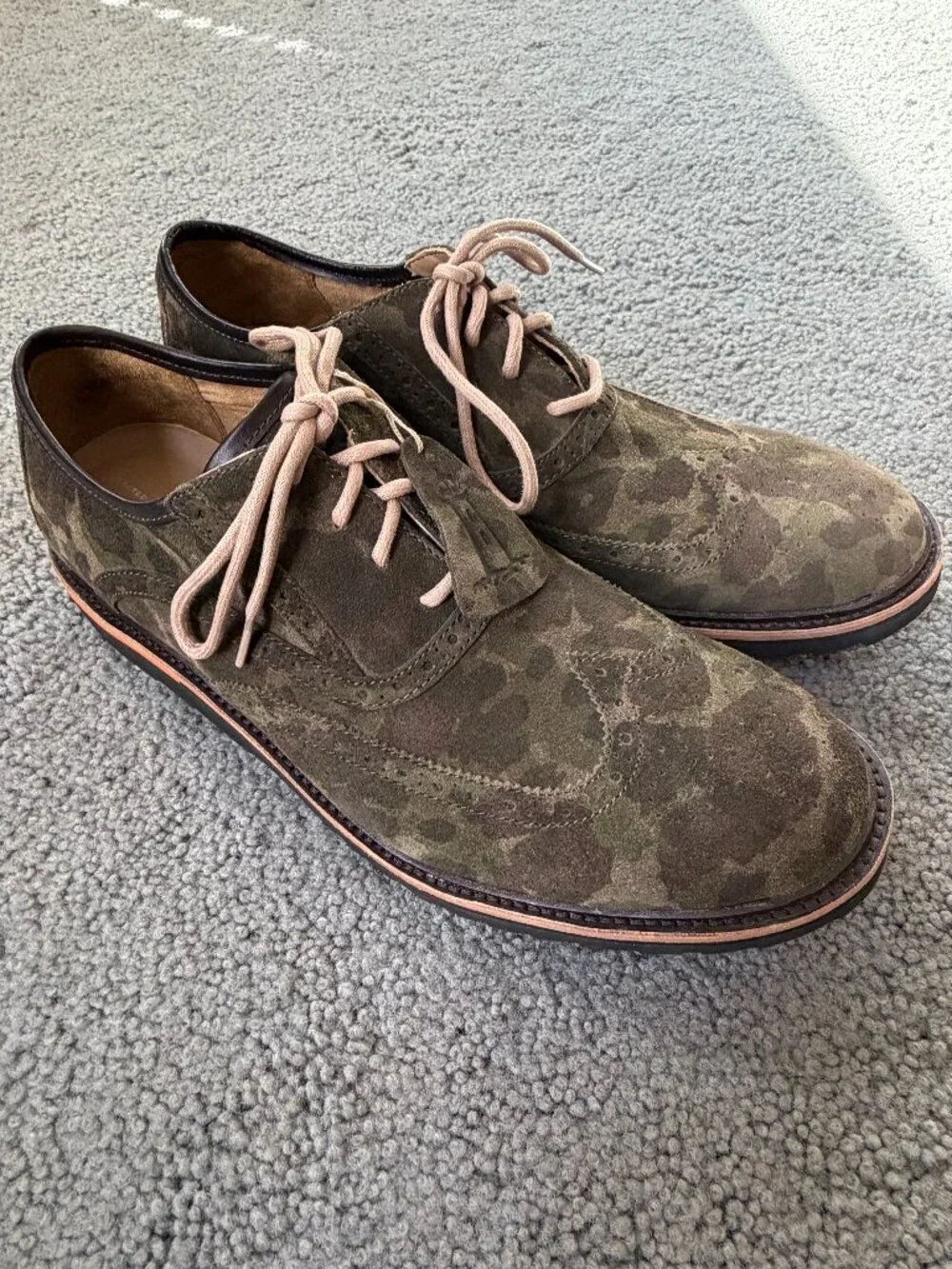 Rockport Green Camo Suede Leather Dress Oxfords - Men's Size 12 - New with Tags